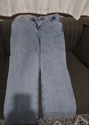 Gri Mavi Kadın Salaş Midi Denim Pantolon