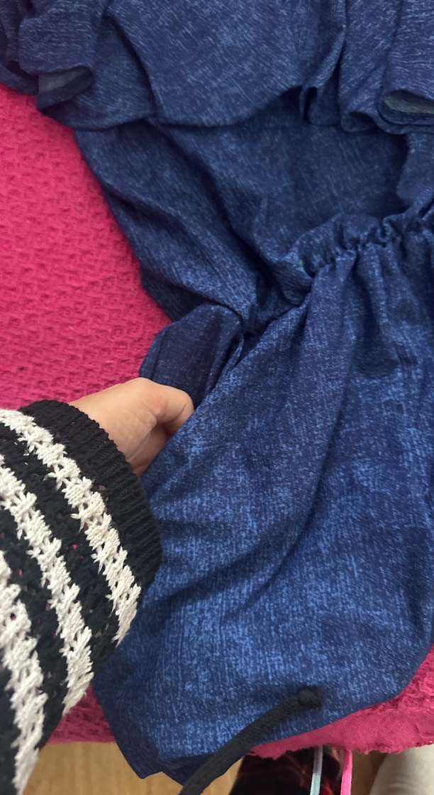 İndigo lastiklicepli tekomuz tulum - Görsel 3