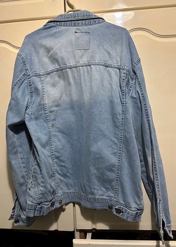 Erkek  Mavi Denim Ceket, Düğmeli, Salaş Kesim - Görsel 3