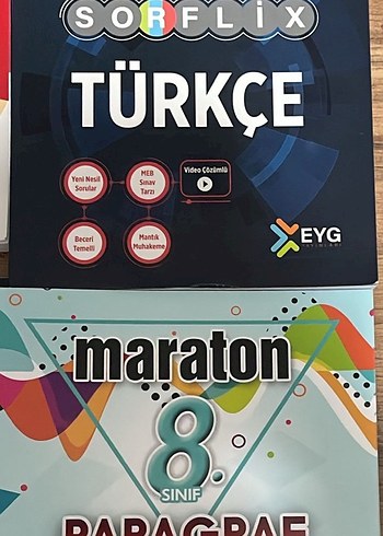 Sineflix Türkçe ve Maraton 8. Sınıf Paragraf Kitapları