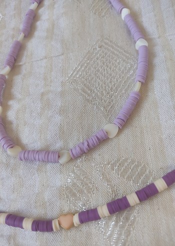 Lila-Mor Kolye ve Bilezik el yapımı - Görsel 2