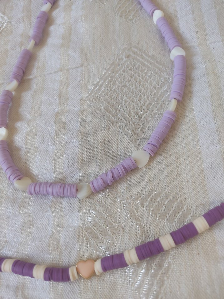 Lila-Mor Kolye ve Bilezik el yapımı - Görsel 2