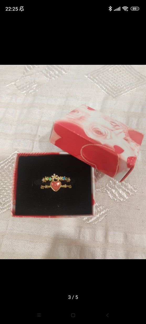 Pinterest tarzı gold kalpli ayarlanabilir yüzük - Görsel 3