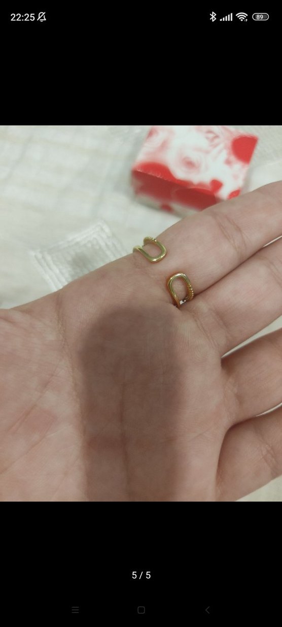 Pinterest tarzı gold kalpli ayarlanabilir yüzük - Görsel 5