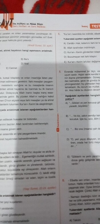 Beden Benim hocam tyt ayt din kültürü vdd ve soru bankası