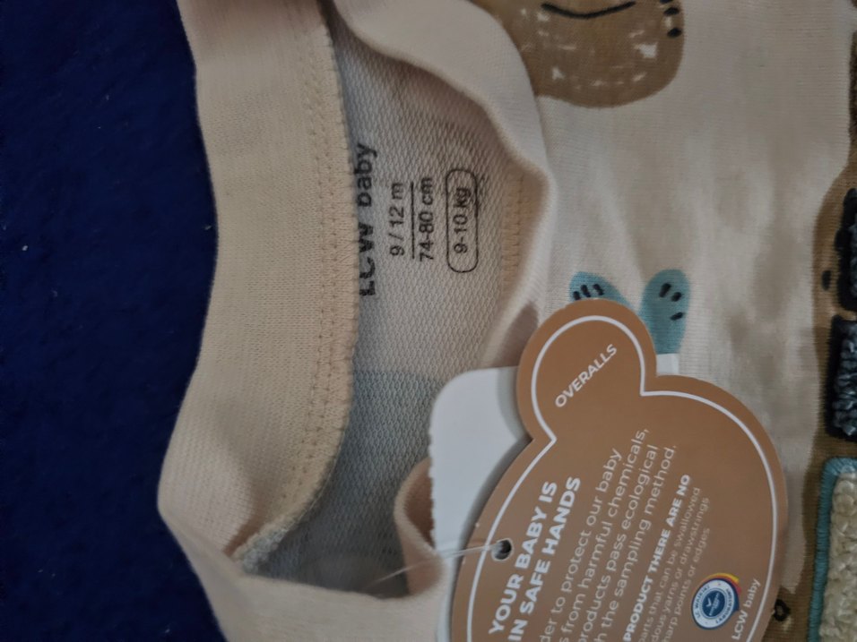 Baskılı Kahverengi Bebek Tulum, Uzun Kollu - Görsel 2