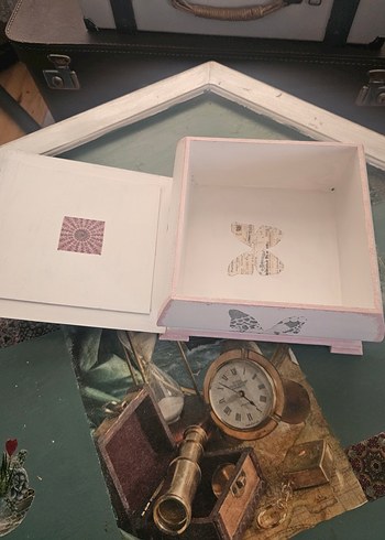 Pembe Gül Desenli Ahşap Kutusu - Görsel 5