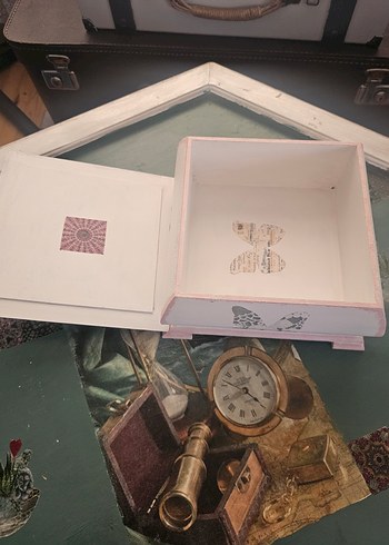 Pembe Gül Desenli Ahşap Kutusu - Görsel 4