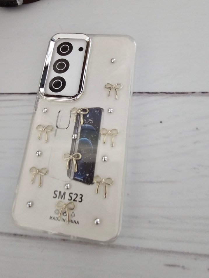 Beyaz Payetli Samsung S23 Telefon Kılıfı - Görsel 3