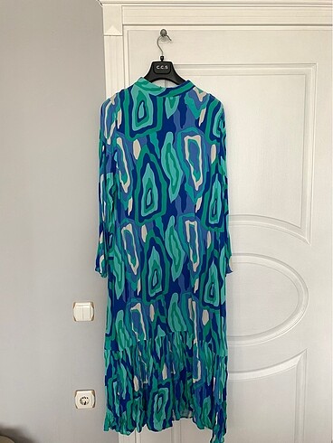 Yazlık renkli viskon kumaş elbise - Görsel 3