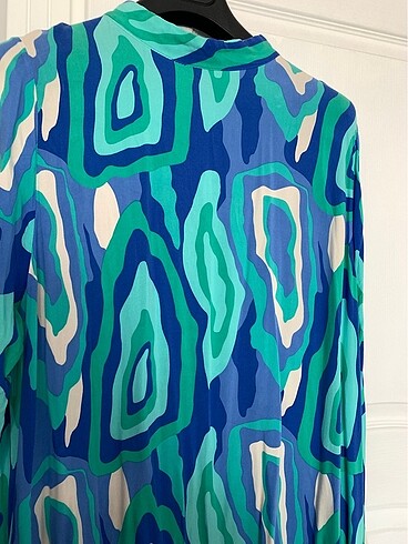 Yazlık renkli viskon kumaş elbise - Görsel 2