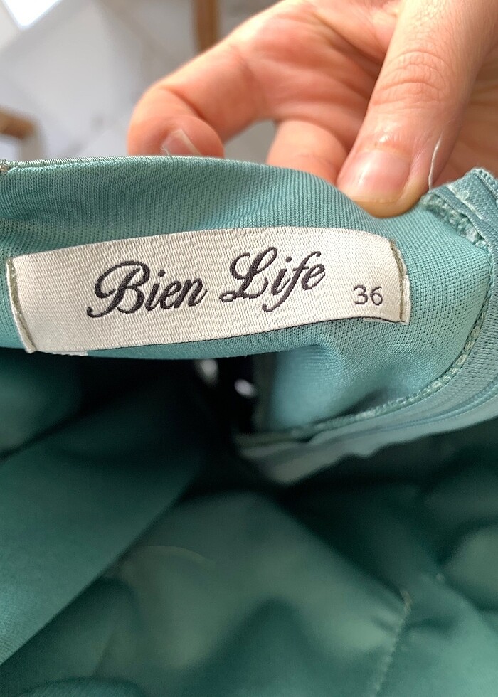 Bien life Marka saten çağla yeşili elbise - Görsel 3