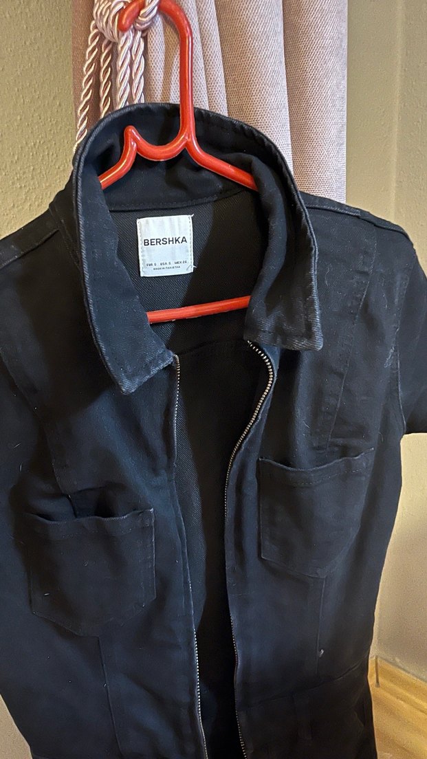 Siyah Şort Tulum Fermuar - Görsel 3