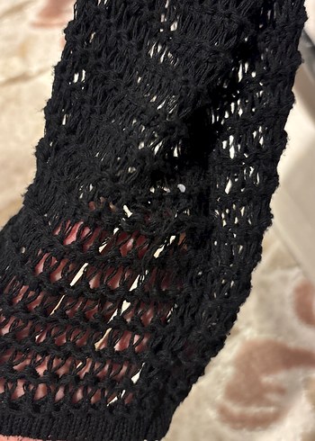 Siyah delikli kadın kazak - Görsel 6