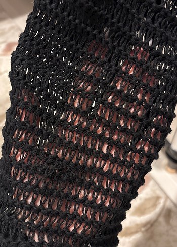 Siyah delikli kadın kazak - Görsel 7