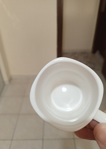 Pastel Çiçek Desenli Beyaz Porselen kahve fincanı - Görsel 3