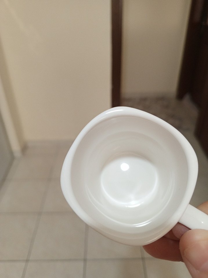 Pastel Çiçek Desenli Beyaz Porselen kahve fincanı - Görsel 3