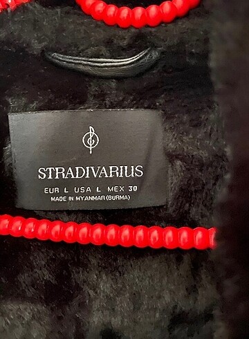l Beden siyah Renk Stradivarius mont kürklü