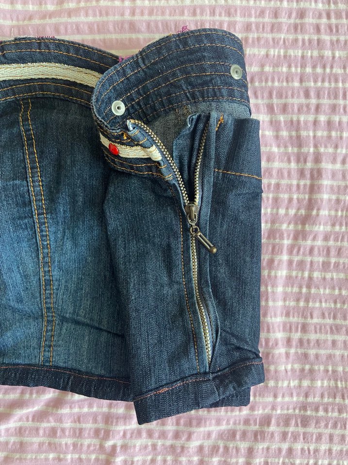 Düğmeli Kot Straplez Bustiyer - Görsel 3