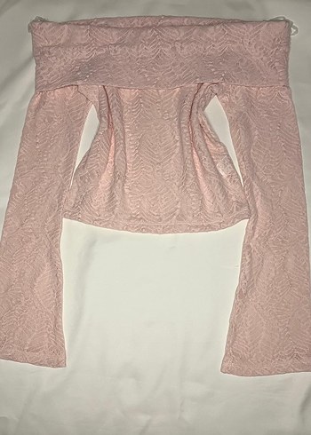 Dantel Detaylı Pembe Kadın bluz - Görsel 2