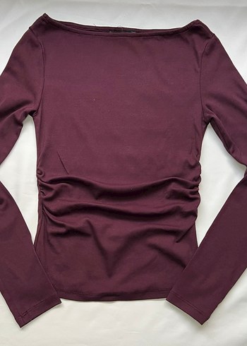 STRADİVARİUS KAYIK YAKA BÜZGÜLLÜ BLUZ - Görsel 2