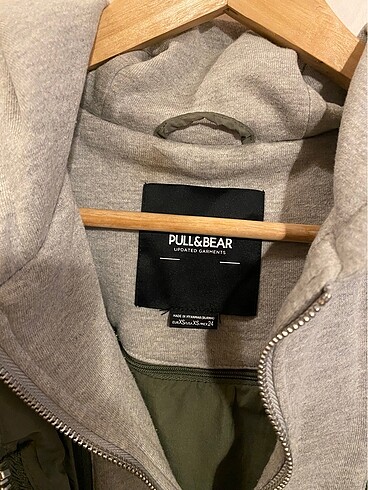 xs Beden Pull and Bear Yesil Sisme Mont