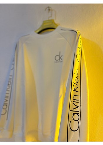 Calvin Klein Beyaz Pamuklu Erkek Sweatshirt - Görsel 2