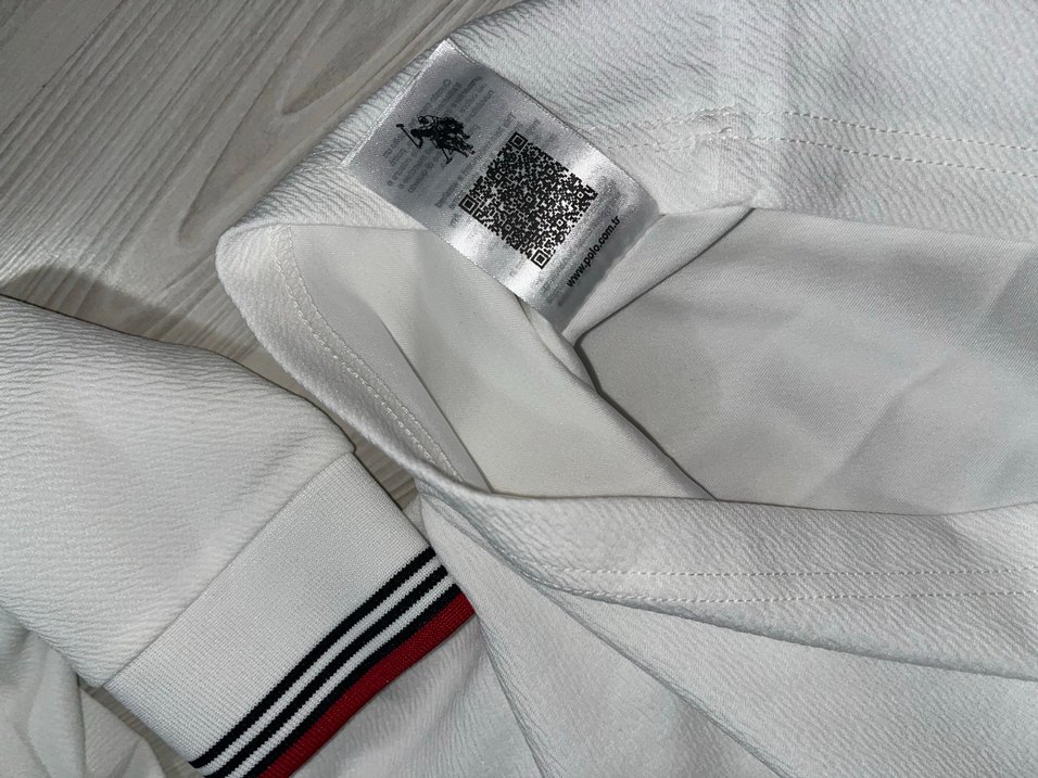 Erkek Beyaz Uzun Kollu Polo Tişört - Görsel 3