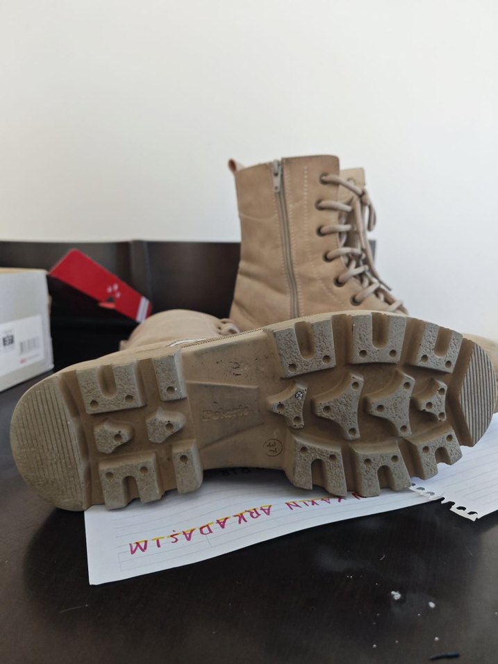 Bej Süet Kadın Stiletto Topuklu Bot - Görsel 3