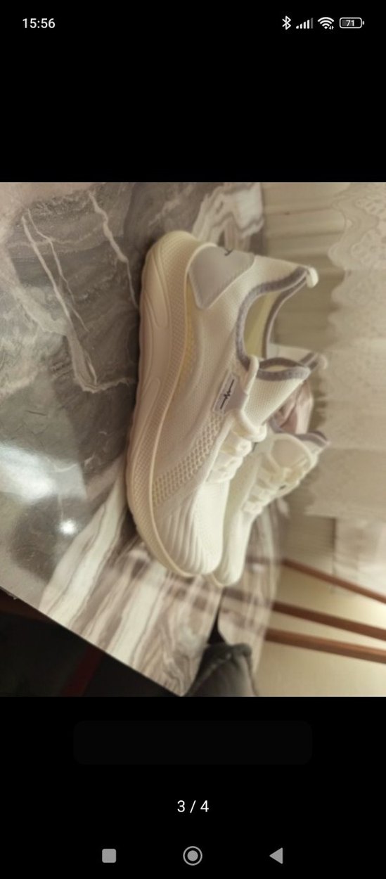 Beyaz Elastik Spor Kadın Spor Ayakkabı - Görsel 3