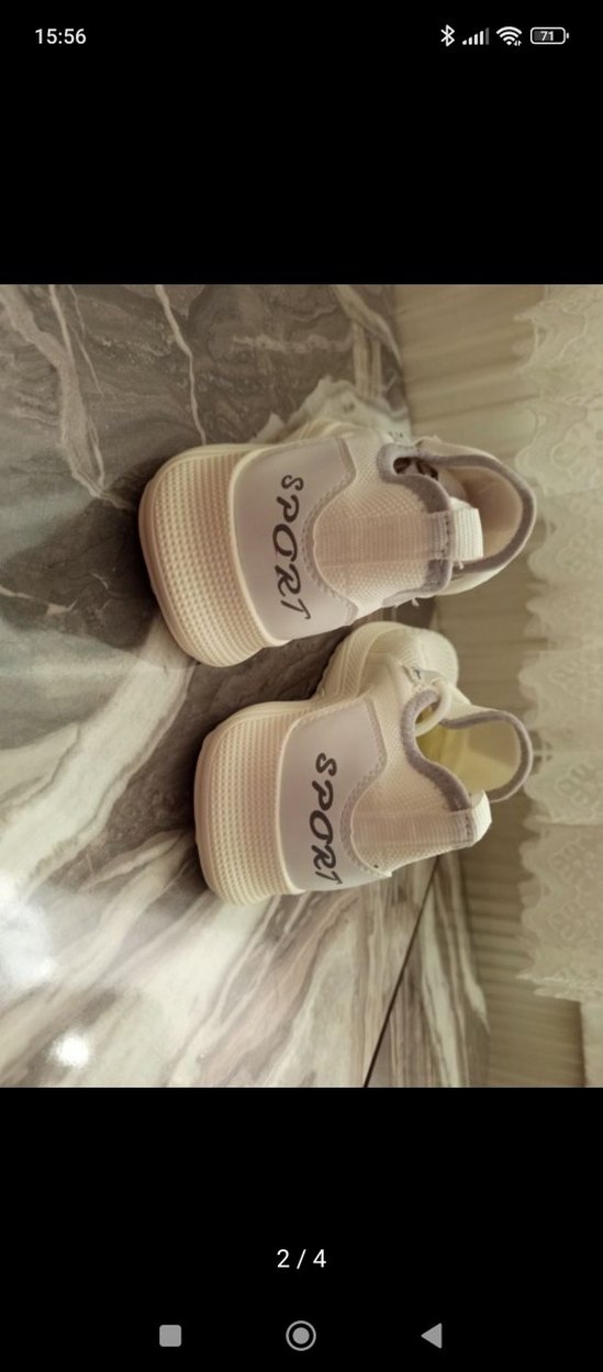 Beyaz Elastik Spor Kadın Spor Ayakkabı - Görsel 2