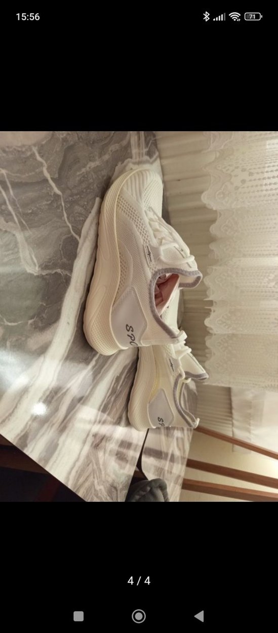 Beyaz Elastik Spor Kadın Spor Ayakkabı - Görsel 4