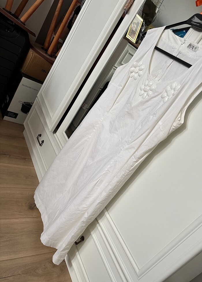 Beyaz mini elbise - Görsel 2