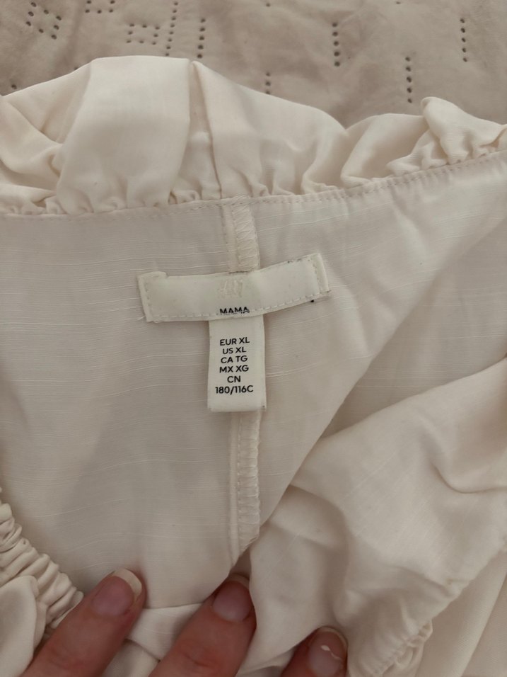 Hamile krem renkli Drapeli kayik yaka gibi Bluz - Görsel 3