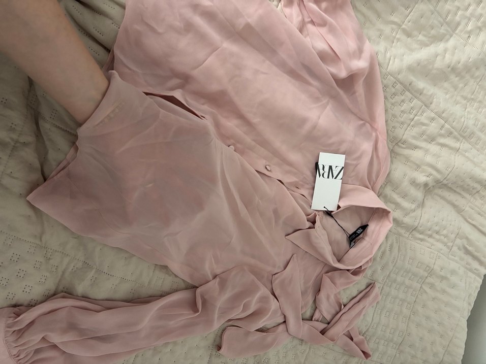 Pudra Pembe Düğmeli Kadın Gömlek - Görsel 2