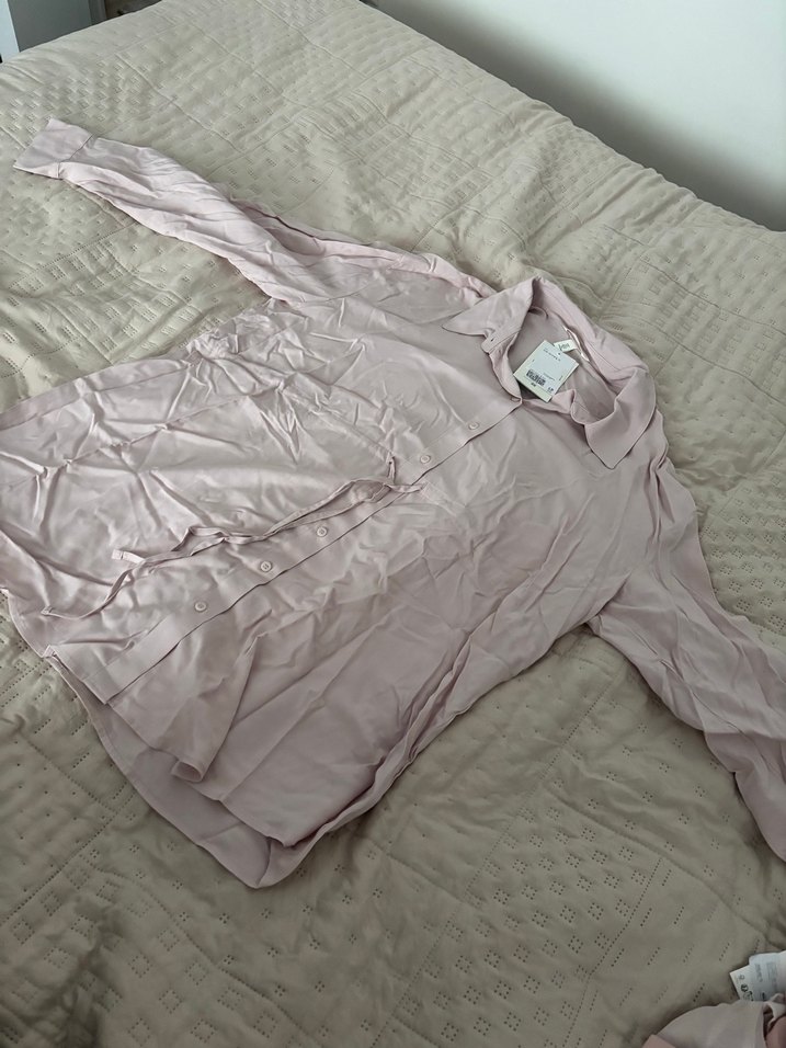 Hamile Düğmeli Bej Midi Kadın Gömlek - Görsel 2