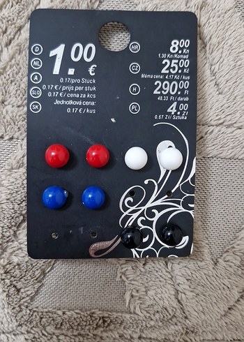 Düğmeli Mini Çok Renkli Kadın Küpeler