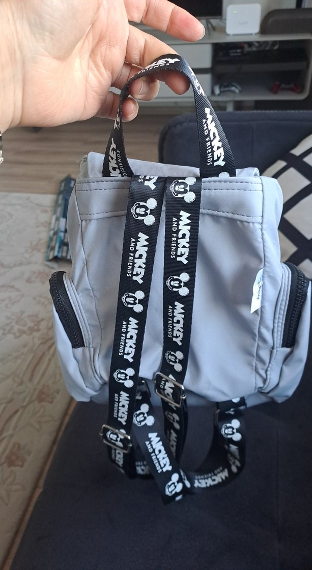 Gri Mickey Mouse Çocuk Okul Çantası - Görsel 4