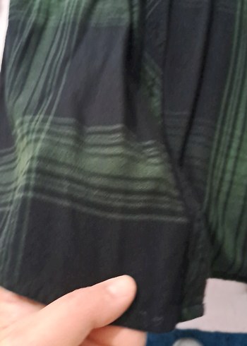 Düğmeli Yeşil Kadın Gömlek - Görsel 2