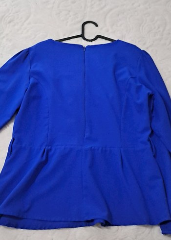 Mavi Kadın Pilili Uzun Kollu Bluz - Görsel 3