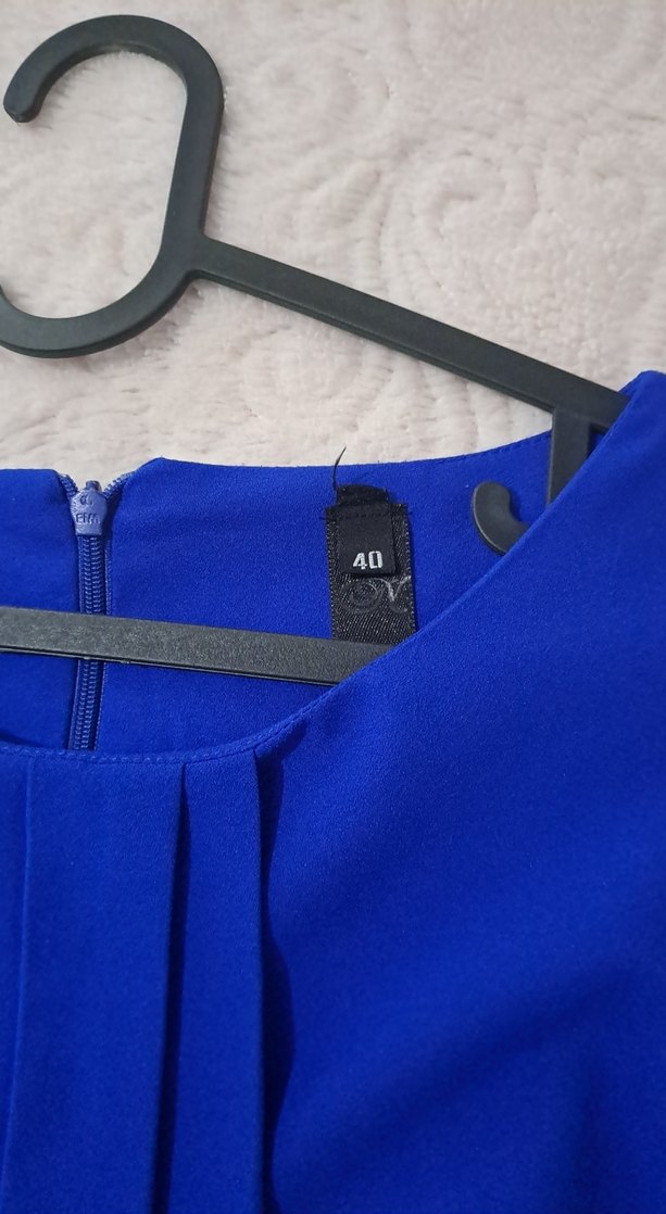 Mavi Kadın Pilili Uzun Kollu Bluz - Görsel 2