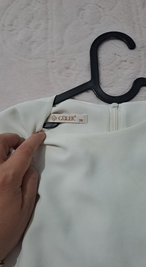 Beyaz Uzun Kollu Salaş Bluz - Görsel 3