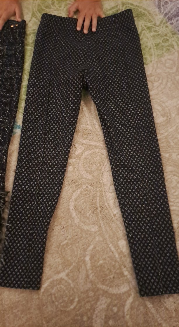 Kız Çocuk Gri Desenli ve Kürklü Tayt - Görsel 2