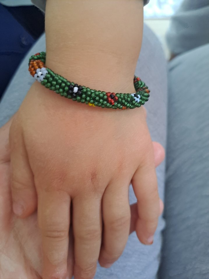 Renkli Boncuklu Yılan Desenli Bohem Bileklik - Görsel 2