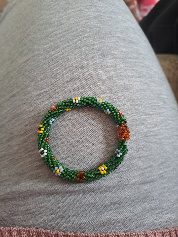 Renkli Boncuklu Yılan Desenli Bohem Bileklik - Görsel 3