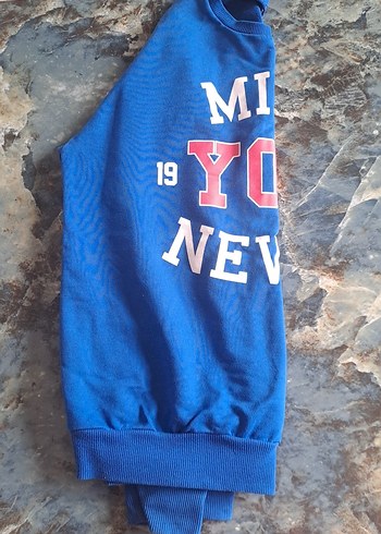 Mavi Baskılı Sweatshirt - Görsel 2