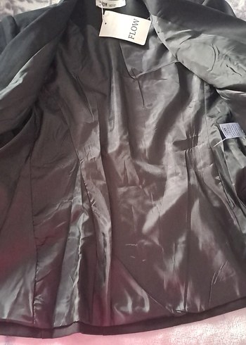 Siyah Kadın Ofis Blazeri, Düğmeli, Normal Boy - Görsel 4