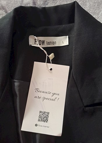 Siyah Kadın Ofis Blazeri, Düğmeli, Normal Boy - Görsel 2