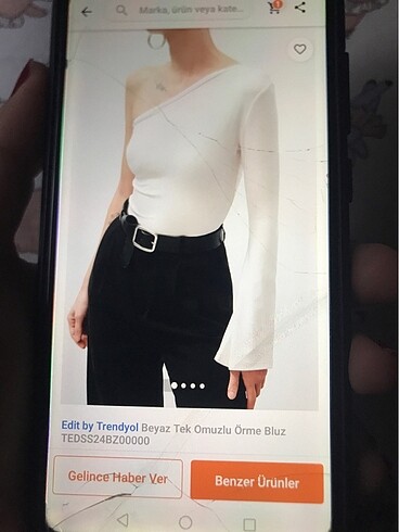 s Beden beyaz Renk Trendyolmilla beyaz tek omuzlu örme bluz