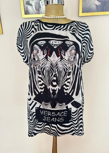 Versace Jeans Zebra Desenli Kadın Tişört